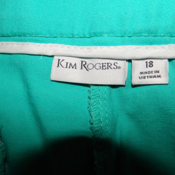 Kim Rogers Green Capris Size 18 (S-36) - Picture 3 of 4
